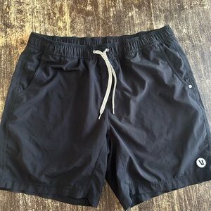 Vuori Men’s Black Athletic Shorts with Drawstring- Kore Shorts